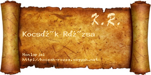Kocsák Rózsa névjegykártya