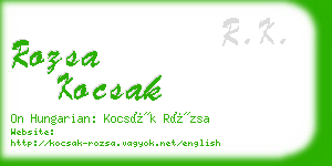 rozsa kocsak business card